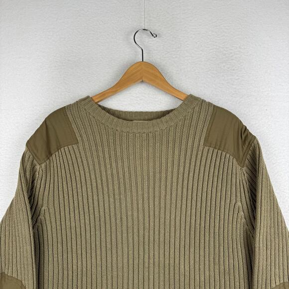 Vintage LL Bean Mens XL Regular Olive Commando Sweater Sweatshirt 90s Hong Kong - Picture 4 of 8
